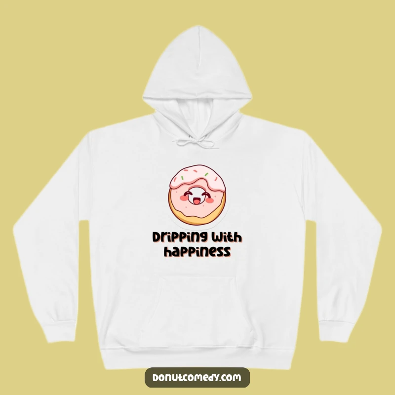 Funny Frosting Covered Donut Hoodie - Giggling Tiny Cake Donut