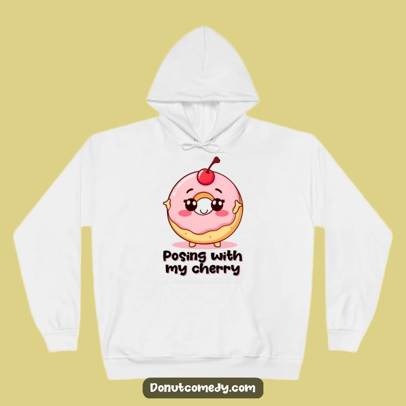 Funny Proud Donut Hoodie - Cherry Topped Confident Donut Character