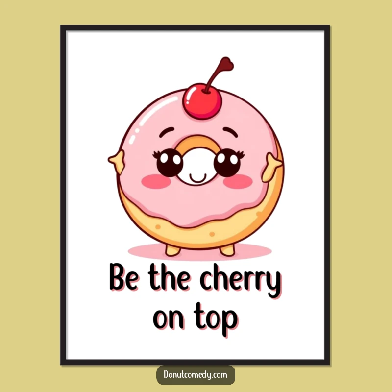 Funny Free Printable Wall Art: Proud Cherry Donut - Downloadable Decor