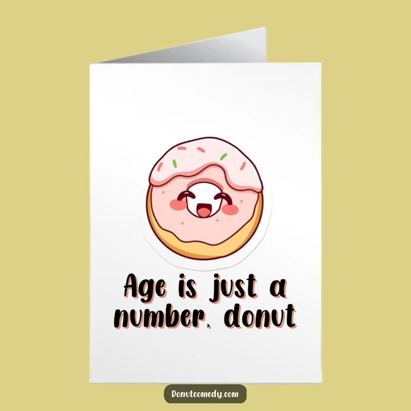 Free Printable Birthday Card: Giggling Frosted Donut - Funny Downloadable