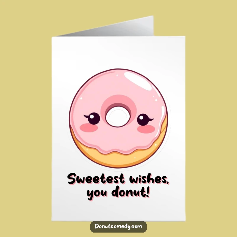 Free Printable Birthday Card: Shy Donut Blushing - Funny Downloadable Gift