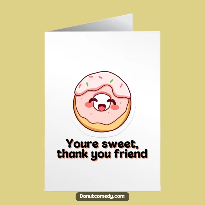 Free Printable Thank You Card: Giggling Frosted Donut - Funny Downloadable