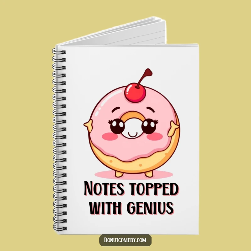 Funny Proud Donut Notebook - Cherry Topped Confident Donut Journal