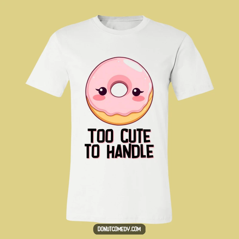 Funny Shy Donut T-Shirt - Blushing Glazed Donut Character Tee